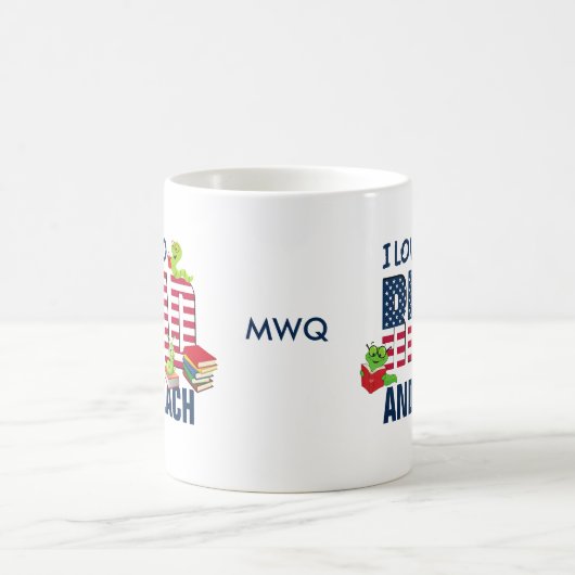 ICH LIEBE, DAS "Flag MONOGRAMM" IN Amerika ZU LESE Kaffeetasse (Mittel)