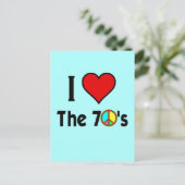 Ich Liebe das Friedenszeichen der 70er Jahre Postkarte (Stehend Vorderseite)