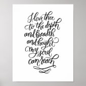 Ich Liebe das handgeschriebene Gedicht in Schwarz Poster (Vorne)