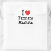 Ich liebe das Herz der Farmers Markets, personalis Runder Aufkleber (Tasche)