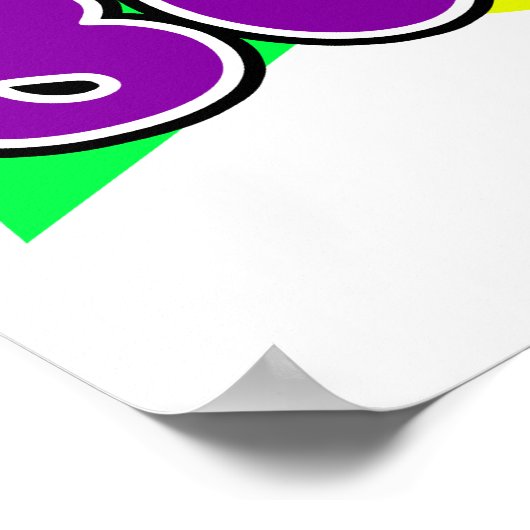 Ich Liebe das Party der geometrischen Neon Achtzig Poster (Ecke)