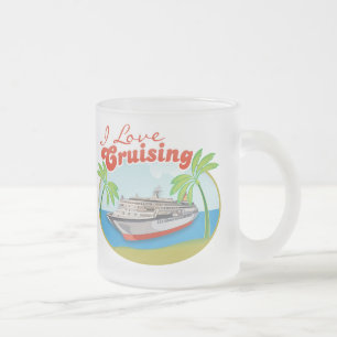 Ich liebe das Reisen mit Frosted Mug Mattglastasse