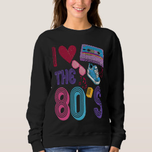 Ich liebe das Retro-80er-Kostüm für Männer und Fra Sweatshirt