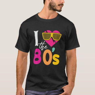 Ich Liebe das T-Shirt für Kostüme-Party der 80er J