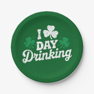 Ich liebe das Trinken am Tage Funny St. Patrick's Pappteller