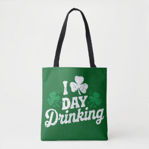 Ich liebe das Trinken am Tage, lustiger St. Patric Tasche