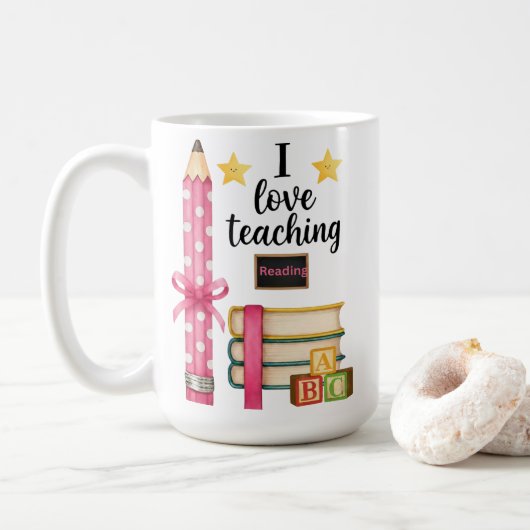 Ich liebe das Unterrichten Leselrerer Kaffeetasse  (Mit Donut)