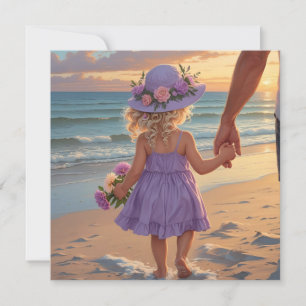 Ich Liebe, dass du Daddy Mädchen in Lilac Kleid mi Feiertagskarte