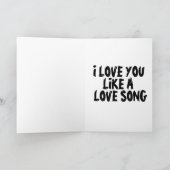 ICH LIEBE, DASS DU DIE KARTE RETRO GREETING. (Innenseite)