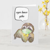 Ich Liebe, dass du durch die Gesichtsmaske sprichs Karte (Gelbe Blume)