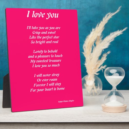 Ich Liebe, dass du glaubst Fotoplatte (Seite)