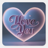 Ich Liebe, dass du in einem Herzen verbunden bist Quadratischer Aufkleber (Vorderseite)