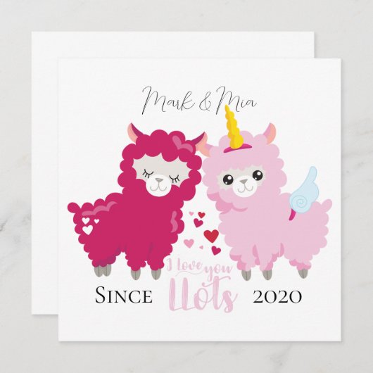 Ich Liebe, dass du Llama ein individuelles Geschen (Vorne/Hinten)