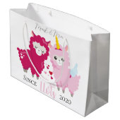 Ich Liebe, dass du Llama ein individuelles Geschen Große Geschenktüte (Rückseite Schrägansicht)