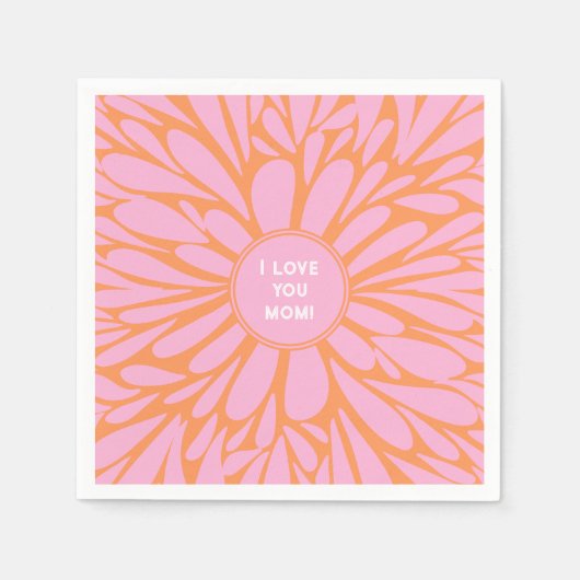 Ich Liebe, dass du Mama blühend plattiert pastellf Serviette (Vorderseite)