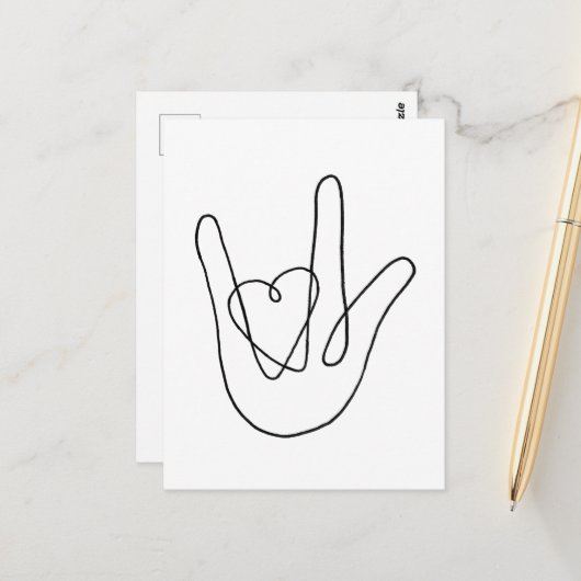 Ich Liebe, dass du unterschreibst Postkarte (Vorderseite/Rückseite Beispiel)