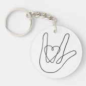 Ich Liebe, dass du unterschreibst Schlüsselanhänger (Vorderseite)