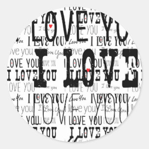 Ich LIEBE, DASS DU Valentinische Aufkleber nach Ma