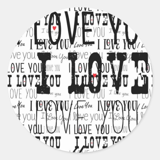 Ich LIEBE, DASS DU Valentinische Aufkleber nach Ma (Vorderseite)