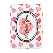 Ich Liebe, dass du Wasserfarbenherzen hörst Magnet (Vertikal)