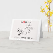 ICH LIEBE, DASS IHR BURPS, FURZEN UND ALLE - VALEN KARTE (Gelbe Blume)