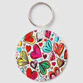 ICH LIEBE, DASS IHR DAS FUNKY-HERZ-PATTERN-VALENTI SCHLÜSSELANHÄNGER (Vorderseite)