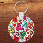 ICH LIEBE, DASS IHR DAS FUNKY-HERZ-PATTERN-VALENTI SCHLÜSSELANHÄNGER (Vorderseite)