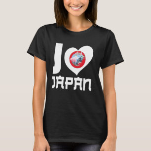 Ich Liebe, dass Japan stolz japanisches Flaggenher T-Shirt