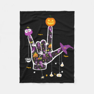 Ich Liebe, dass Sie asl Halloween Zeichensprache H Fleecedecke