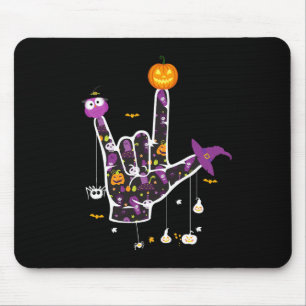 Ich Liebe, dass Sie asl Halloween Zeichensprache H Mousepad