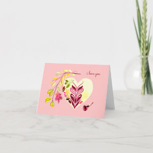 ICH LIEBE, DASS SIE BOHO HERZFORM VON VALENTINS RE KARTE