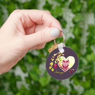 ICH LIEBE, DASS SIE BOHO HERZFORM VON VALENTINS RE SCHLÜSSELANHÄNGER
