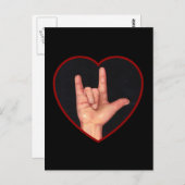 ICH LIEBE, DASS SIE DIE SPRACHE AUF SCHWARZ UNTERZ POSTKARTE (Vorne/Hinten)