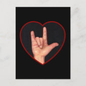 ICH LIEBE, DASS SIE DIE SPRACHE AUF SCHWARZ UNTERZ POSTKARTE (Vorderseite)