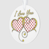 Ich Liebe, dass Sie Goldene Herzen entwerfen Ornament (Vorderseite)