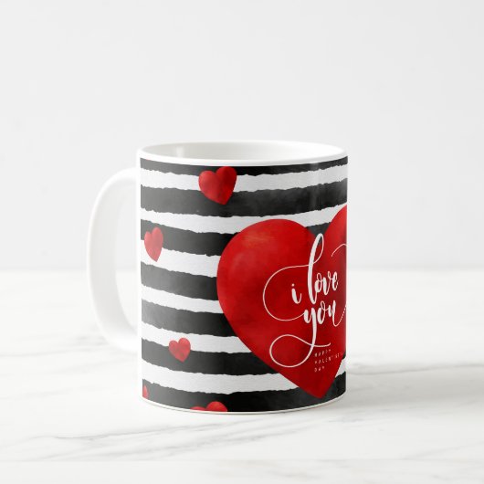 Ich Liebe, dass Sie Herzen Kaffeetasse (Vorderseite Links)