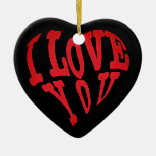Ich Liebe, dass Sie Herzen Keramik Ornament