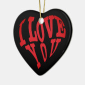 Ich Liebe, dass Sie Herzen Keramik Ornament (Links)