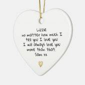 Ich Liebe, dass Sie Herzen Keramik Ornament (Links)