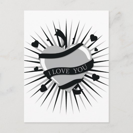 Ich Liebe, dass Sie Herzen Postkarte (Vorderseite)