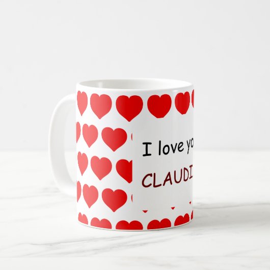 Ich Liebe, dass Sie Kaffeetasse (Vorderseite Links)