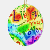 Ich LIEBE, DASS SIE MALEN Keramik Ornament (Links)