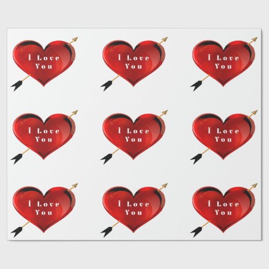 Ich Liebe, dass Sie Papier schreiben Geschenkpapier (Flach)