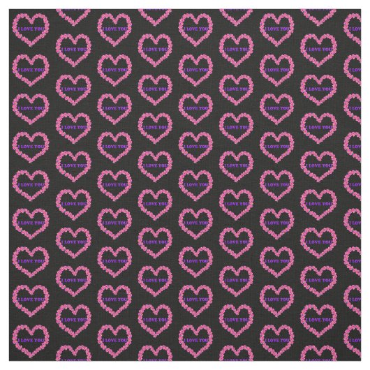 Ich Liebe, dass Sie schwarzen Hintergrund Stoff (Muster)