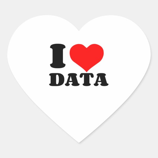 ICH LIEBE DATA HEART Herz-Aufkleber (Vorderseite)