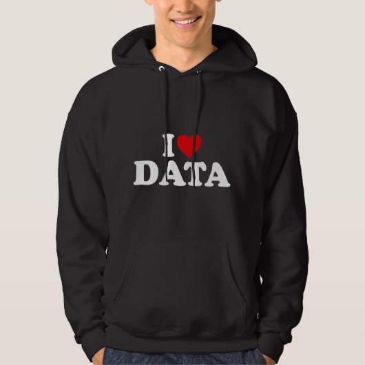 Ich liebe Daten - Herz Hoodie (Vorderseite)