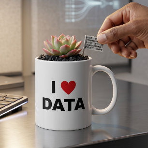 Ich liebe Daten Tasse Geek Kaffeetasse