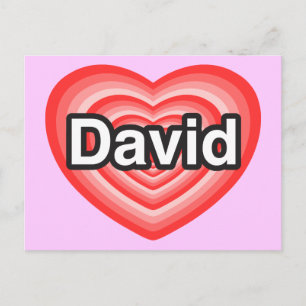 Ich Liebe David. Ich Liebe dir David. Herz Postkarte