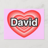 Ich Liebe David. Ich Liebe dir David. Herz Postkarte (Vorderseite)