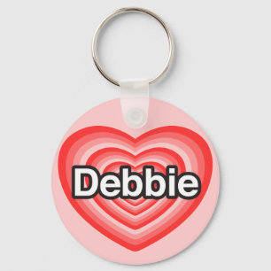 Ich liebe Debbie. Ich liebe dich Debbie. Herz Schlüsselanhänger